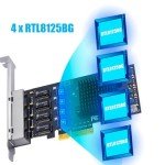 GLOTRENDS 4-Port 2.5Gbps PCIe Ethernet Card