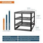 TECMOJO 12U Open Frame Network Rack with Shelves