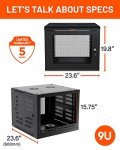 ECHOGEAR 9U Enclosed Wall Mount Rack Kit