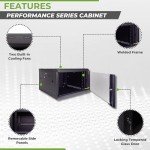 NavePoint 6U Wall Mount Server Rack with Glass Door