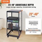VEVOR 20U Adjustable Server Rack with Wheels