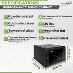 NavePoint 6U Wall Mount Server Rack with Glass Door
