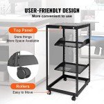 VEVOR 20U Adjustable Server Rack with Wheels