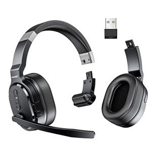 TECKNET Noise Cancelling Bluetooth Headset for Work