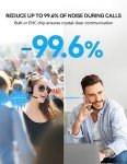 TECKNET Noise Cancelling Bluetooth Headset for Work