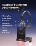 Rownfusny Noise-Canceling Wireless Headset with Bluetooth