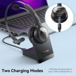 LEVN Bluetooth 5.0 Wireless Headset with Microphone