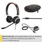 Jabra Evolve 40 Stereo Headset - Black