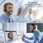 Bluetooth 5.3 Wireless Headset with AI Noise Cancelling