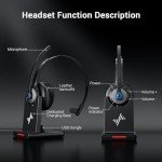 JIAMQISHI Bluetooth Noise Cancelling Wireless Headset