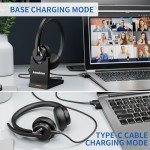 Bluetooth 5.3 Wireless Headset with AI Noise Cancelling