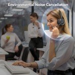 SKYCOMET Wireless Headset with AI Noise Cancellation