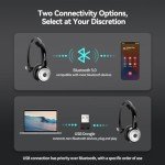 TECKNET Wireless Bluetooth PC Headset with Microphone