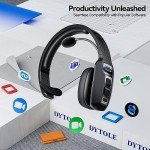 Dytole Bluetooth Headset with AI Noise Cancellation