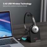 TECKNET Wireless Bluetooth PC Headset with Microphone