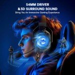 RYR Wireless Gaming Headset with 3D Surround Sound