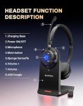 Rownfusny Wireless Stereo Headset with Noise-Canceling