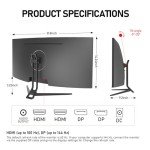 Gawfolk 34" Ultrawide 144Hz Gaming Monitor
