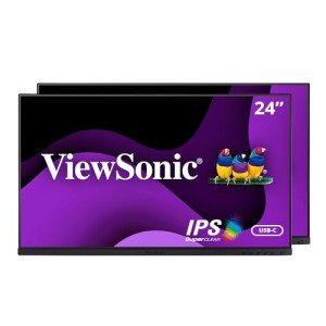 ViewSonic VG2455_56A_H2 24 Inch Dual Pack Head-Only 1080p IPS Monitors with USB C 3.2 with 90W Power Delivery, Docking Built-In, HDMI, VGA for Home and Office