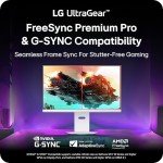 LG 32G810SA-W 32-inch Ultragear 4K UHD (3840 x 2160) IPS Gaming Monitor, 144Hz, 1ms, NVIDIA G-Sync Compatible, AMD FreeSync Premium, VESA DisplayHDR 400, HDMI, DisplayPort, USB Type-C, White