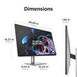 HP Z32k G3 USB-C 32 Inch Computer Monitor 4K UHD 60Hz IPS Ultrawide 400nits 5ms Tilt Swivel Pivot VESA Mountable HDMI USB-C USB Hub DisplayPort Thunderbolt Office Desktop PC Monitor, 50U19AA (Renewed)