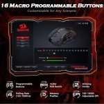 Redragon Wireless Gaming Mouse, MMO Gaming Mouse UP 16,000 DPI, 16 Macro Programmable Buttons, RGB Rechargeable Gaming Mouse with 12 Side Buttons, 70Hrs for PC Laptop MOBA FPS, M901P-KS