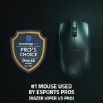Razer Viper V3 Pro Wireless Esports Gaming Mouse: Symmetrical - 54g Lightweight - 8K Polling - 35K DPI Optical Sensor - Gen3 Optical Switches - 8 Programmable Buttons - 95 Hr Battery - Black