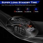 Redragon Wireless Gaming Mouse, MMO Gaming Mouse UP 16,000 DPI, 16 Macro Programmable Buttons, RGB Rechargeable Gaming Mouse with 12 Side Buttons, 70Hrs for PC Laptop MOBA FPS, M901P-KS