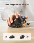 ProtoArc Wireless Trackball Mouse, EM01 NL Ergonomic Bluetooth Rollerball Thumb Mouse Rechargeable Computer Laptop Mouse, Adjustable Angle & 3 Device Connection for PC, Mac, Windows-Gray Ball