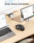 ProtoArc Wireless Trackball Mouse, EM01 NL Ergonomic Bluetooth Rollerball Thumb Mouse Rechargeable Computer Laptop Mouse, Adjustable Angle & 3 Device Connection for PC, Mac, Windows-Gray Ball
