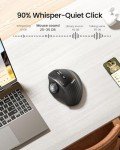 ProtoArc Wireless Trackball Mouse, EM01 NL Ergonomic Bluetooth Rollerball Thumb Mouse Rechargeable Computer Laptop Mouse, Adjustable Angle & 3 Device Connection for PC, Mac, Windows-Gray Ball