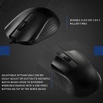 Bonuci 30 Pcs USB Wired Mouse Computer 3 Button Mice Bulk Corded USB Mouse for PC Desktop Laptop Computer Office School Home Classroom Supplies (Black)