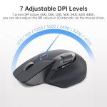 Rapoo MT760 Multi-Device Wireless Mouse, Bluetooth 5.0 and 2.4G Multi-Mode Connection, Up to 4 Devices, 11 Programmable Buttons, 4K DPI, 90 Days Battery Life, PC, Matte Black