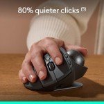 Logitech MX Ergo S Advanced Wireless Trackball Mouse, USB-C Rechargeable Wireless Ergonomic Mouse with Bluetooth and Encrypted Dongle, 6 Programmable Buttons, for PC/Mac - Graphite