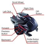 Mad Catz The Authentic R.A.T. PRO X3 wired Gaming Mouse - 16000DPI - 3 Scroll Wheel Ring Options – With extra accessories - On-board memory for 10 user profiles - Carbon Fiber Thumb Rests, Black