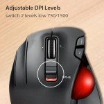 ELECOM EX-G Left Handed Trackball Mouse, 2.4 GHz USB Wireless, Ergonomic, Thumb Control, Tracking Roller Ball, 6 Programmable Buttons, Tilt Scroll