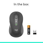 Logitech Signature Plus M750 L Wireless Mouse - for Large Hands, SmartWheel, Bluetooth, Multi Device, 24-Month Battery, Silent Clicks, Customizable Side Buttons, Contoured Shape - Graphite