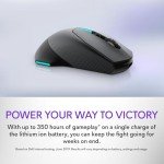 Alienware Wired/Wireless Gaming Mouse AW610M: 16000 DPI Optical Sensor - 350 Hour Rechargeable Battery, 7 Buttons, 3-ZONE 16.8m AlienFX RGB Lighting, Edge-Free Design, Ergonomic, Dark Side of the Moon