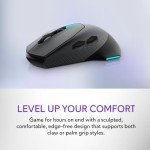 Alienware Wired/Wireless Gaming Mouse AW610M: 16000 DPI Optical Sensor - 350 Hour Rechargeable Battery, 7 Buttons, 3-ZONE 16.8m AlienFX RGB Lighting, Edge-Free Design, Ergonomic, Dark Side of the Moon
