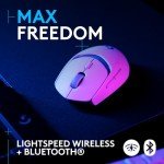 Logitech G309 Lightspeed Wireless Gaming Mouse, Lightweight, LIGHTFORCE Hybrid Switches, Hero 25K Sensor, 86g & 300+ hr Battery Life with AA Battery, 6 Programmable Buttons, PC & Mac - White