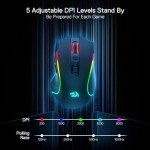 Redragon M612 PRO RGB Gaming Mouse, 8000 DPI Wired/Wireless Optical Mouse with 9 Programmable Buttons & 7 Backlit Modes, BT & 2.4G Wireless, Software Supports DIY Keybinds Rapid Fire Button