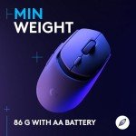 Logitech G309 Lightspeed Wireless Gaming Mouse, Lightweight, LIGHTFORCE Hybrid Switches, Hero 25K Sensor, 86g & 300+ hr Battery Life with AA Battery, 6 Programmable Buttons, PC & Mac - White