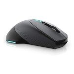 Alienware Wired/Wireless Gaming Mouse AW610M: 16000 DPI Optical Sensor - 350 Hour Rechargeable Battery, 7 Buttons, 3-ZONE 16.8m AlienFX RGB Lighting, Edge-Free Design, Ergonomic, Dark Side of the Moon