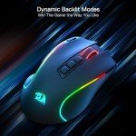 Redragon M612 PRO RGB Gaming Mouse, 8000 DPI Wired/Wireless Optical Mouse with 9 Programmable Buttons & 7 Backlit Modes, BT & 2.4G Wireless, Software Supports DIY Keybinds Rapid Fire Button