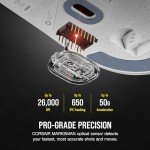 Corsair M75 AIR Wireless Ultra-Light FPS Gaming Mouse – 26,000 DPI – Ultra-Fast Input – Symmetric Shape – iCUE Compatible – PC, Mac – White