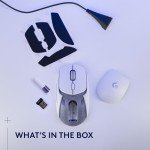 Logitech G309 Lightspeed Wireless Gaming Mouse, Lightweight, LIGHTFORCE Hybrid Switches, Hero 25K Sensor, 86g & 300+ hr Battery Life with AA Battery, 6 Programmable Buttons, PC & Mac - White