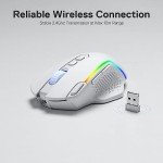Redragon M810 Pro Wireless Gaming Mouse, 10000 DPI Wired/Wireless Mouse w/Rapid Fire Key, 8 Macro Buttons, 45-Hour Power Capacity and RGB Backlit for PC/Mac/Laptop