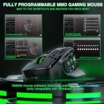 SOLAKAKA SM809 MMO Gaming Mouse Wired RGB with 9 Side Buttons, 22800 DPI High Precision Sensor Optical Ergonomic Gamer Mouse,16 Programmable Custom Macro Shortcuts Remapping PC Gaming Mice for Windows