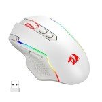 Redragon M810 Pro Wireless Gaming Mouse, 10000 DPI Wired/Wireless Mouse w/Rapid Fire Key, 8 Macro Buttons, 45-Hour Power Capacity and RGB Backlit for PC/Mac/Laptop