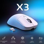 ATTACK SHARK X3 Lightweight Wireless Gaming Mouse with Tri-Mode 2.4G/USB-C Wired/Bluetooth,26K DPI, PAW3395 Optical Sensor,Kailh GM8.0 Switch,5 programmable Buttons for PC/Win/Mac(White)